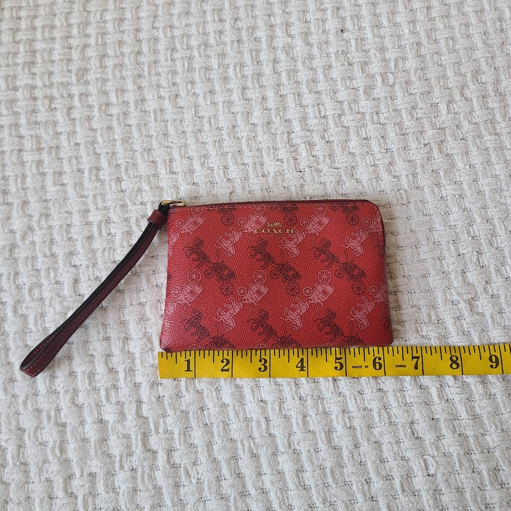 Coach Signature Red Wristlet - Picture 7 of 11